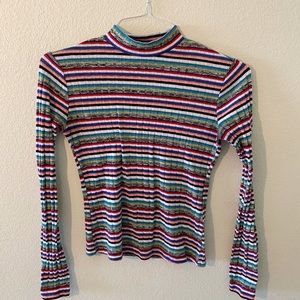 Forever 21 Colorful Striped Long Sleeve Top